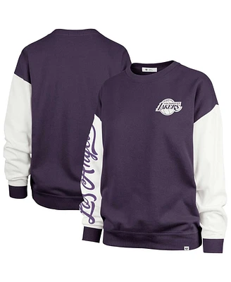 '47 Brand Women's Oversized Pullover Sweatshirt Purple Los Angeles Lakers Rise Andie