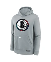 Nike Youth Silver Brooklyn Nets 2024/25 City Edition Club Fleece Pullover Hoodie