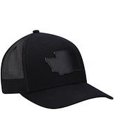 Local Crowns Men's Washington Blackout State Patch Trucker Snapback Hat