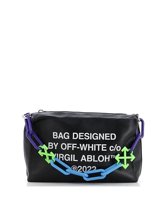 Pre-Owned Off White Block Pouch Shoulder Bag Printed Leather