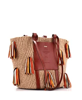 Pre-Owned Chloe Large x Mifuko Tassels Basket Tote Raffia with Leather