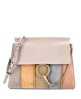 Pre-Owned Chloe Medium Faye Shoulder Bag Stitched Suede and Leather