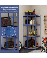 Gymax 2PCS 4-Tier Adjustable Garage Storage Utility Rack Corner Shelving Unit for Warehouse