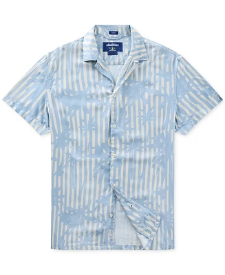 Chubbies Men's The Cool Cabana Sunday Short Sleeve Palm Stripe Camp Shirt