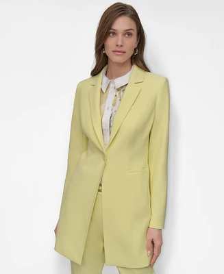 Dkny Women's Notch-Collar One-Button Long Topper