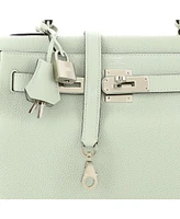 Pre-Owned HERMES Kelly 28 Handbag Grey Togo with Palladium Hardware