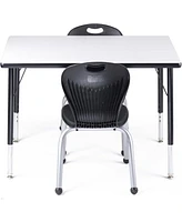 School Student Stack Chair - Ergonomic Molded Seat Shell with Robust Riveted Frame - for Classrooms in Home Learning of Office