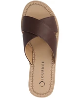 Journee Collection Women's Biara Crisscross Platform Wedge Sandals