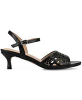 Journee Collection Women's Jessly Perforated Kitten Heel Dress Sandals