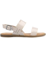 Journee Collection Women's Lavine Double Strap Flat Sandals