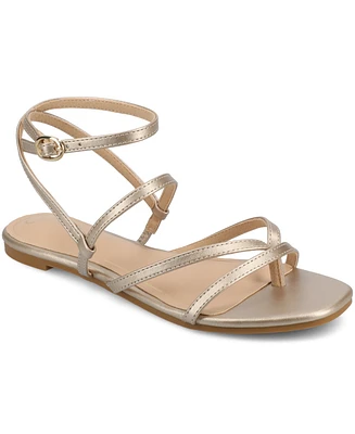 Journee Collection Women's Serissa Multi Strap Flat Sandals