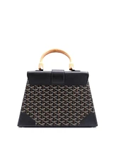 Pre-Owned Goyard Mm Saigon Top Handle Bag Coated Canvas with Leather