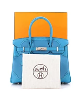Pre-Owned HERMES Birkin 30 Handbag Blue Togo and Swift with Palladium Hardware