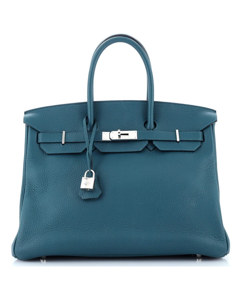 Pre-Owned HERMES Birkin Handbag Clemence with Palladium Hardware