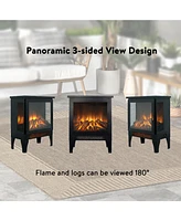 15 inch Freestanding Electric Fireplace Stove heater with 3D Flame effect