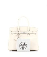 Pre-Owned HERMES Birkin 30 Handbag Light Epsom with Palladium Hardware