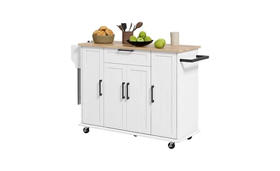 Kitchen Cart and Storage Cabinet with Shelves for Home Organization