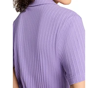 Puma Women's Wardrobe Essential Short-Sleeve Pointelle Shirt