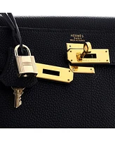 Pre-Owned HERMES Kelly 32 Handbag Black Togo with Gold Hardware