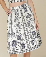 Avec Les Filles Women's Printed Full Skirt