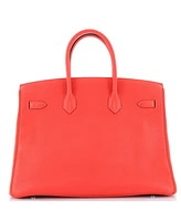Pre-Owned HERMES Birkin 35 Handbag Pink Togo with Palladium Hardware