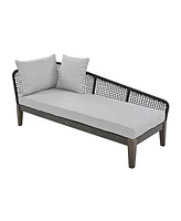 Modern 5-Person Outdoor Seating Group with Cushions Rope Waved Patio Sofa Set for Garden