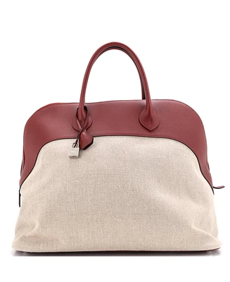 Pre-Owned HERMES 45 Bolide Bag Canvas with Leather