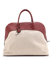 Pre-Owned HERMES 45 Bolide Bag Canvas with Leather