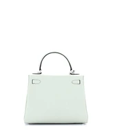 Pre-Owned HERMES Kelly 25 Handbag Grey Clemence with Palladium Hardware