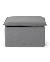 Maven Lane Claude Rustic Ottoman in Slate Fabric Upholstery