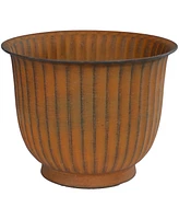 Carlotta 14.75" Metal Outdoor Plant Pot Set with Drainage Holes and Rubber Plugs