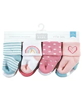 Hudson Baby Cotton Rich Baby Terry Socks 16-Pack, Modern Rainbow, 6-12 Months