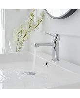 Single Handle Single Hole Modern Bathroom Faucet Bathroom Drip-Free Vanity Sink Faucet in Polished Chrome