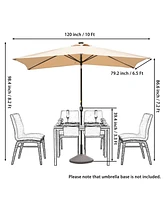 10' x 6'5 Rectangular Lighted Market Umbrella(Sand)