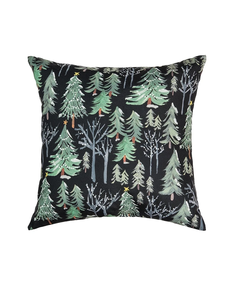 Christmas Tree Memories 18" x 18" Indoor/Outdoor Throw Pillow