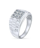 Bling Jewelry Big Square Cubic Zirconia Statement Ring .925 Sterling Silver