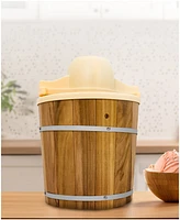 Elite Cuisine 4 Quart Old Fashioned Pine Bucket Electric Ice Cream Maker