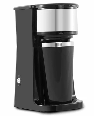 Elite Cuisine 14 oz. Personal Coffee Maker with Stainless Steel Interior Travel Mug