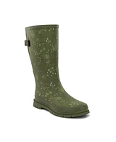 Flowered Medley Wide Calf Tall Rain Boot