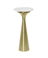 StyleCraft Home Collection 10" Iron Round Transitional Marble Top Drink Table