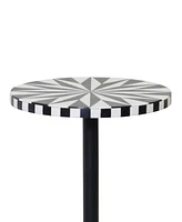 StyleCraft Home Collection 10" Wood Parasol Modern Drink Table