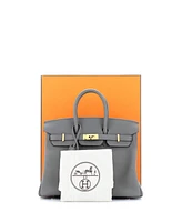 Pre-Owned HERMES Birkin 25 Handbag Grey Swift with Gold Hardware