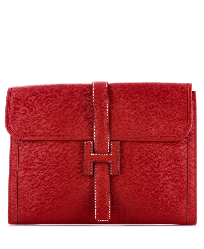 Pre-Owned HERMES Gm Jige Clutch Epsom