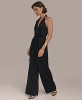 Donna Karan New York Womens' V-Neck Sleeveless Jumpsuit