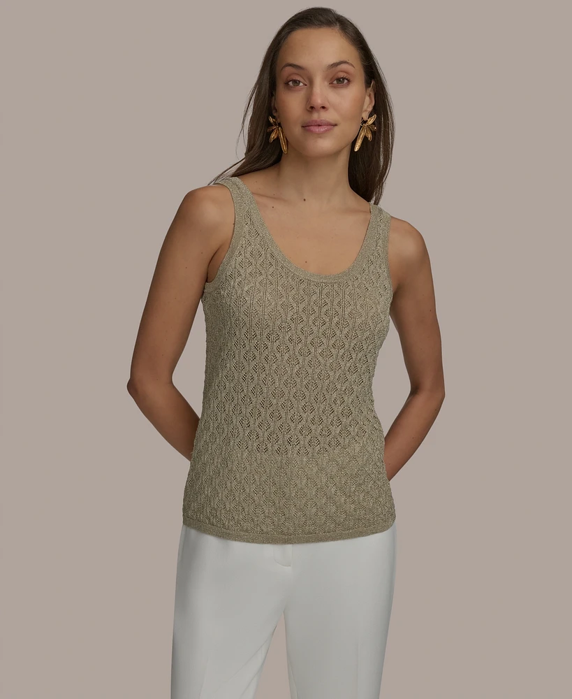 Donna Karan New York Women's Metallic Sweater Knit Tank Top