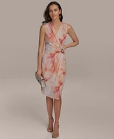 Donna Karan New York Women's Sleeveless Faux-Wrap Dress