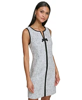 Karl Lagerfeld Paris Women's Knit Jacquard Front Bow Dress