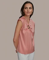 Donna Karan New York Women's Cap-Sleeve V-Neck Blouse