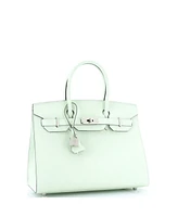 Pre-Owned Hermes Birkin 30 Handbag Green Epsom with Palladium Hardware