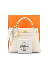 Pre-Owned Hermes Kelly Handbag Light Epsom with Gold Hardware